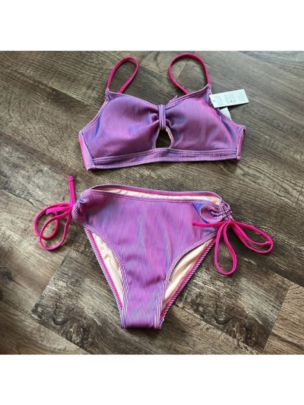 Beachy Blooms Wrap Bralette & Tummy Control Hipster Bikini Set